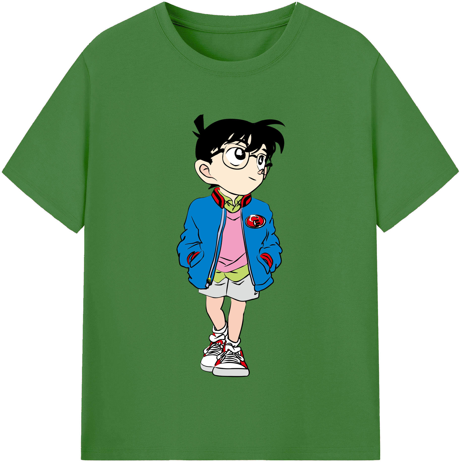 （画像用） 名探偵コナン 江戸川 コナン Detective Conan Conan Edogawa レディースカジュアルプリントTシャツ（綿100％）